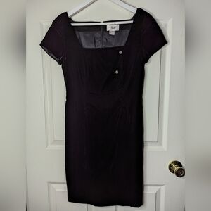 Papell Boutique vintage black velour dress with rhinestone accents size 4